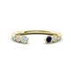 1 - Makena Aquamarine and Blue Sapphire Open Wedding Band 