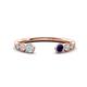 1 - Makena Aquamarine and Blue Sapphire Open Wedding Band 