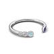 5 - Makena Aquamarine and Blue Sapphire Open Wedding Band 