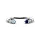 1 - Makena Aquamarine and Blue Sapphire Open Wedding Band 