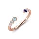 4 - Makena Aquamarine and Blue Sapphire Open Wedding Band 