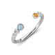 4 - Makena Aquamarine and Citrine Open Wedding Band 