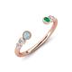 4 - Makena Aquamarine and Emerald Open Wedding Band 