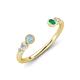 4 - Makena Aquamarine and Emerald Open Wedding Band 