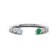 1 - Makena Aquamarine and Emerald Open Wedding Band 