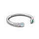 5 - Makena Aquamarine and Emerald Open Wedding Band 