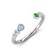 4 - Makena Aquamarine and Green Garnet Open Wedding Band 