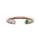 1 - Makena Aquamarine and Green Garnet Open Wedding Band 