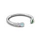 5 - Makena Aquamarine and Green Garnet Open Wedding Band 