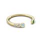 5 - Makena Aquamarine and Green Garnet Open Wedding Band 