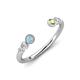 4 - Makena Aquamarine and Peridot Open Wedding Band 
