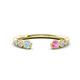 1 - Makena Aquamarine and Pink Sapphire Open Wedding Band 