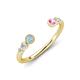 4 - Makena Aquamarine and Pink Sapphire Open Wedding Band 