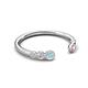 5 - Makena Aquamarine and Pink Sapphire Open Wedding Band 