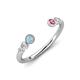 4 - Makena Aquamarine and Pink Tourmaline Open Wedding Band 