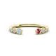 1 - Makena Aquamarine and Pink Tourmaline Open Wedding Band 