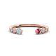1 - Makena Aquamarine and Pink Tourmaline Open Wedding Band 