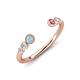4 - Makena Aquamarine and Pink Tourmaline Open Wedding Band 