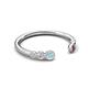 5 - Makena Aquamarine and Pink Tourmaline Open Wedding Band 