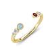 4 - Makena Aquamarine and Red Garnet Open Wedding Band 