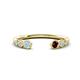 1 - Makena Aquamarine and Red Garnet Open Wedding Band 
