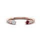 1 - Makena Aquamarine and Rhodolite Garnet Open Wedding Band 