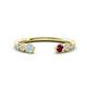 1 - Makena Aquamarine and Rhodolite Garnet Open Wedding Band 