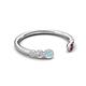 5 - Makena Aquamarine and Rhodolite Garnet Open Wedding Band 