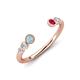 4 - Makena Aquamarine and Ruby Open Wedding Band 