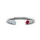 1 - Makena Aquamarine and Ruby Open Wedding Band 