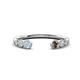1 - Makena Aquamarine and Smoky Quartz Open Wedding Band 