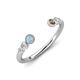 4 - Makena Aquamarine and Smoky Quartz Open Wedding Band 