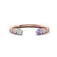 1 - Makena Aquamarine and Tanzanite Open Wedding Band 