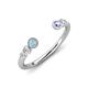 4 - Makena Aquamarine and Tanzanite Open Wedding Band 