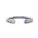 1 - Makena Aquamarine and Tanzanite Open Wedding Band 