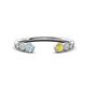 1 - Makena Aquamarine and Yellow Diamond Open Wedding Band 