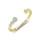 4 - Makena Aquamarine and Yellow Diamond Open Wedding Band 