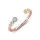 4 - Makena Aquamarine and Yellow Diamond Open Wedding Band 