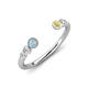 4 - Makena Aquamarine and Yellow Sapphire Open Wedding Band 