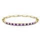 1 - Lily 0.85 ctw Amethyst and Lab Grown Diamonds Paperclip Links Tennis  Bracelet 