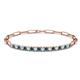 1 - Lily 1.00 ctw Blue Diamonds and Lab Grown Diamonds Paperclip Links Tennis  Bracelet 