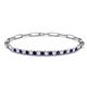 1 - Lily 1.05 ctw Blue Sapphire and Lab Grown Diamonds Paperclip Links Tennis  Bracelet 