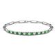 1 - Lily 1.13 ctw Green Garnet and Lab Grown Diamonds Paperclip Links Tennis  Bracelet 
