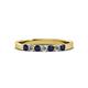 2 - Fiala 2.40 mm Blue Sapphire and Diamond 7 Stone Wedding Band 