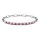 1 - Lily 0.85 ctw Pink Tourmaline and Lab Grown Diamonds Paperclip Links Tennis  Bracelet 
