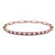 1 - Lily 0.85 ctw Pink Tourmaline and Lab Grown Diamonds Paperclip Links Tennis  Bracelet 