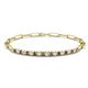 1 - Lily 1.00 ctw Smoky Quartz and Lab Grown Diamonds Paperclip Links Tennis  Bracelet 