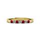 2 - Fiala 2.40 mm Ruby and Diamond 7 Stone Wedding Band 