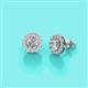 3 - Bernice 0.86 ctw Natural Round Diamond Halo Stud Earrings 