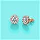 3 - Bernice 0.86 ctw Natural Round Diamond Halo Stud Earrings 